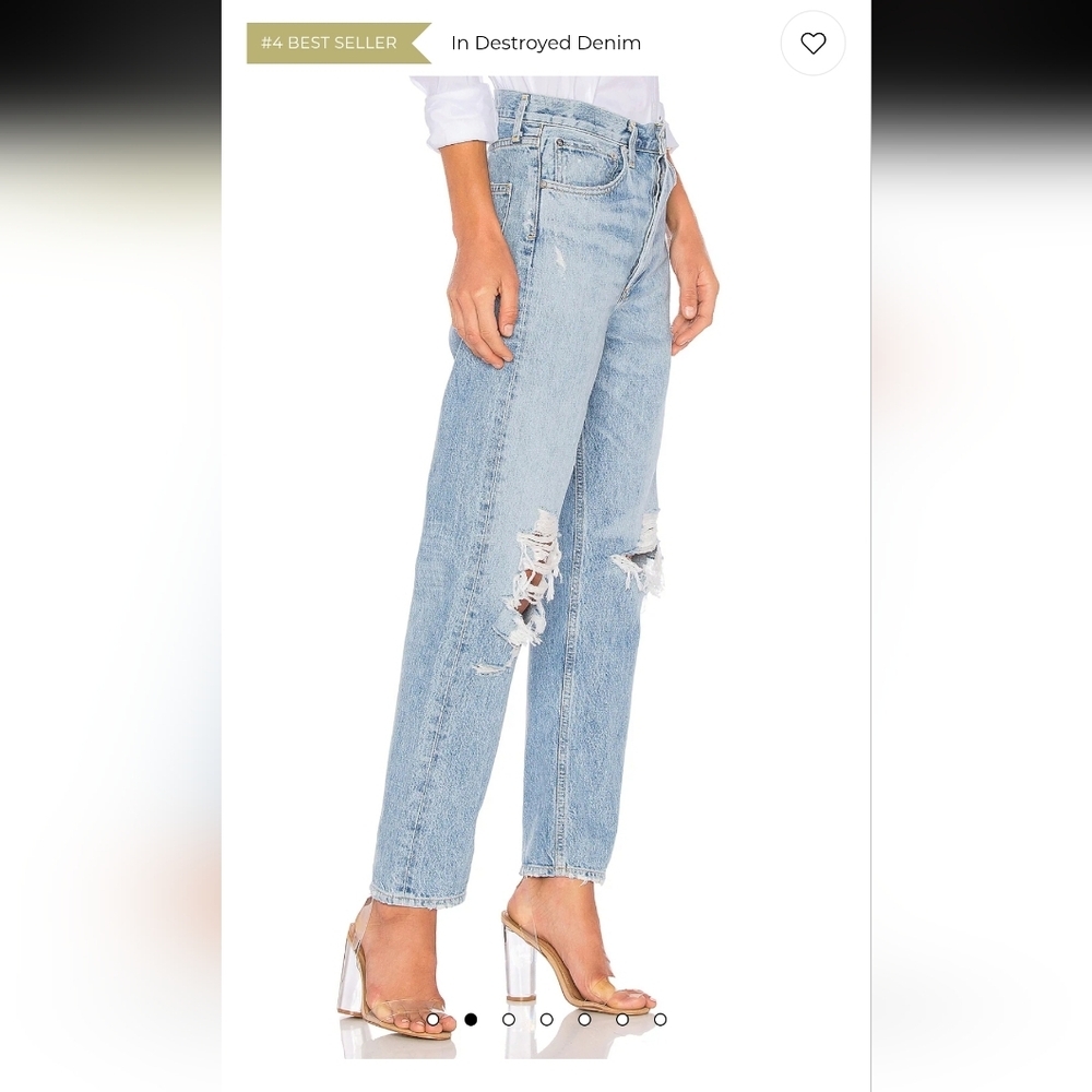 EUC Agolde 90s Mid Rise Loose Fit Jeans In Color Fall Out, Distressed Size 25 - Picture 11 of 15